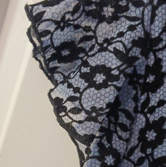 Vintage Midnight Blue/Black Lace/ Goth romance Dress Sz M/L - Picture 2 of 5
